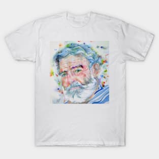 ERNEST HEMINGWAY watercolor portrait .6 T-Shirt